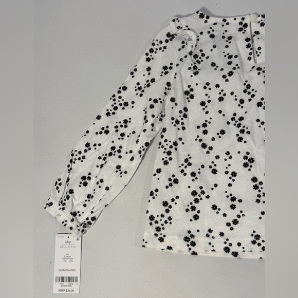 Carter’s Toddler Girl Outfit Floral Set 24M Flower Top Black Leggings Pants NWT - Picture 11 of 16